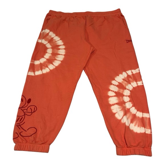 Disney Mickey Mouse Genuine Mousewear Tie-Dye Orange Jogger Women's Pants Sz 3XL - Picture 1 of 16